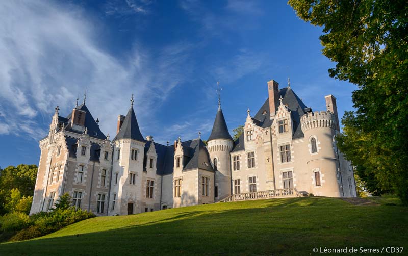 Domaine de Candé, à Monts, dans la vallée de l'Indre. Le parc du château accueille chaque année le festival Terres du Son. Val de Loire, France.