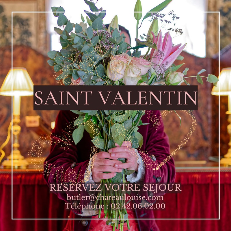 fête de la Saint Valentin au château Louise de la Vallière, hôtel et restaurant à Reugny, à 30 minutes de Tours. Indre et Loire, France.